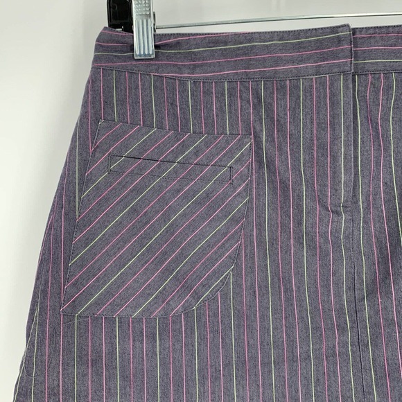 Lilly Pulitzer Grey Pink Green Striped Mini Pencil Skirt Preppy Sz 8 - Picture 2 of 6